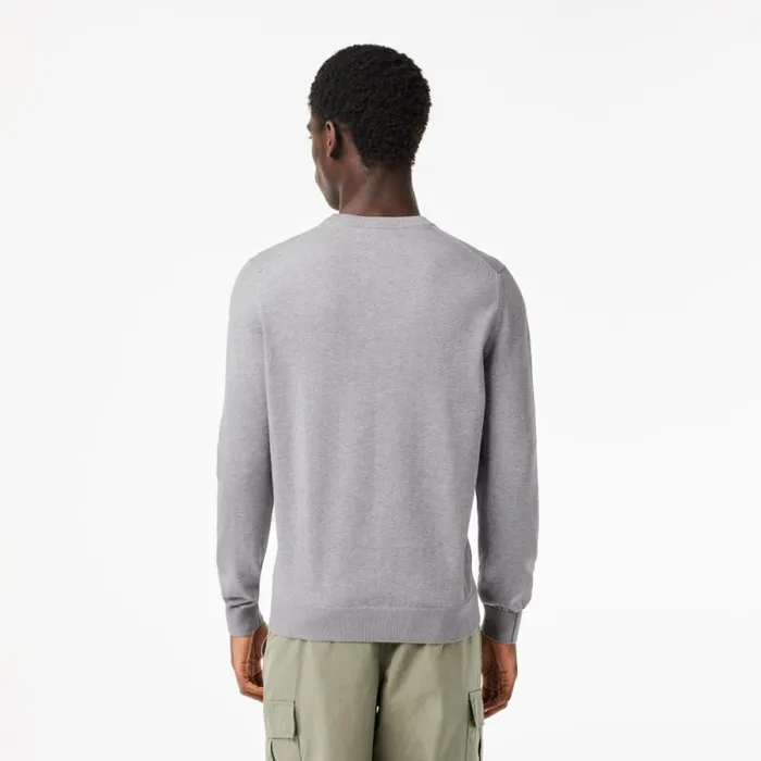 Sweaters and Sweatshirts Men Lacoste Crew Neck Cotton Sweater Grey Chine Cca