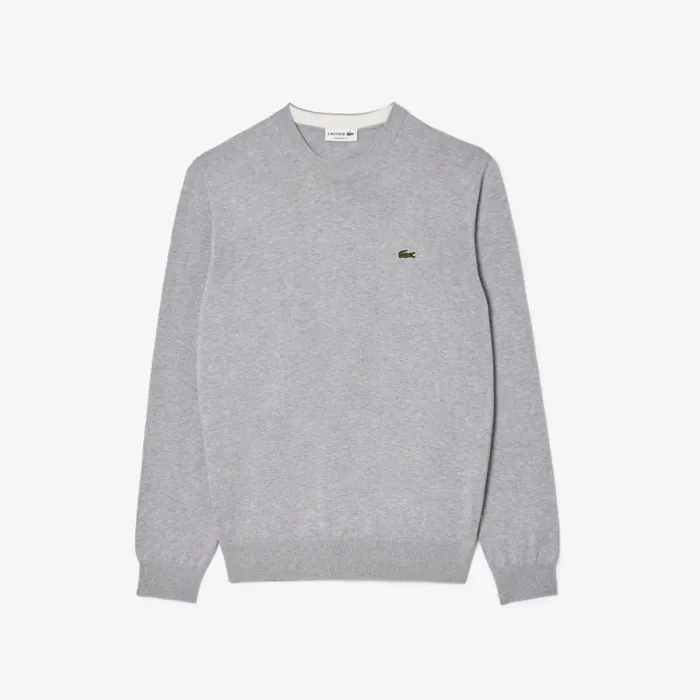 Sweaters and Sweatshirts Men Lacoste Crew Neck Cotton Sweater Grey Chine Cca