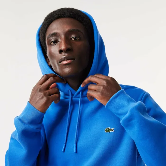 Sweaters and Sweatshirts Men Lacoste Men039s Classic Fit Cotton Blend Hoodie Blue Siy