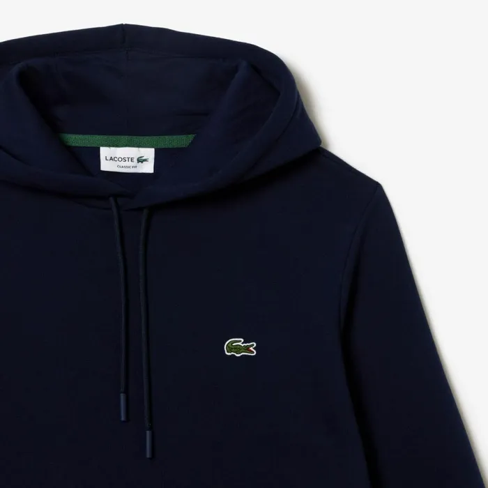 Sweaters and Sweatshirts Men Lacoste Men039s Classic Fit Cotton Blend Hoodie Navy Blue 166