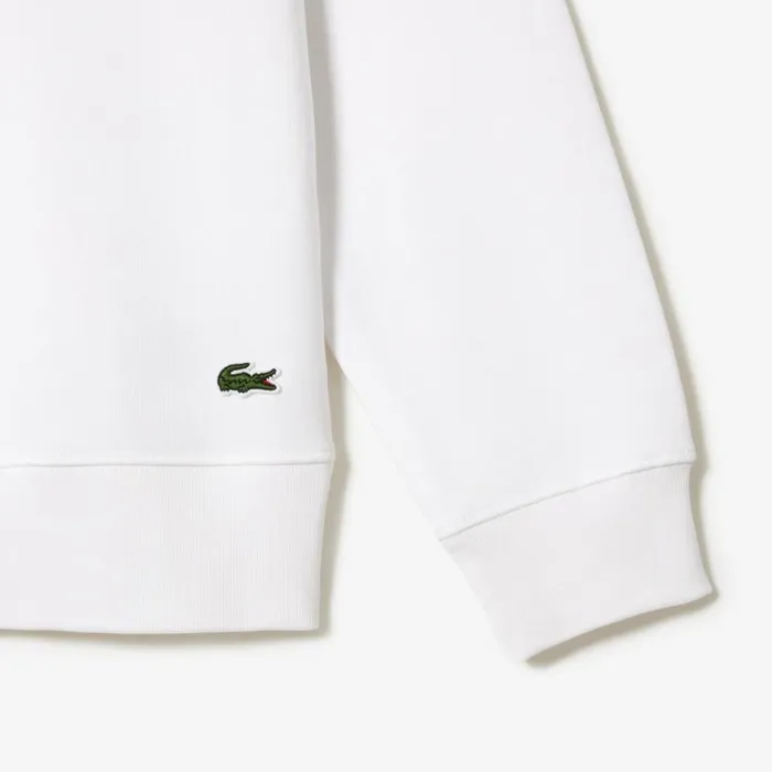 Sweaters and Sweatshirts Men Lacoste Men039s Classic Fit Cotton Fleece Sweatshirt White 001