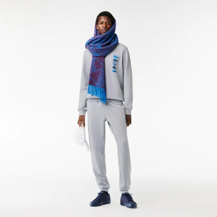 Sweaters and Sweatshirts Men Lacoste Men039s Classic Fit Croc Print Sweatshirt Grey Chine Cca