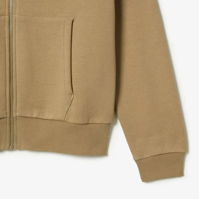 Sweaters and Sweatshirts Men Lacoste Men039s Fleece ZipUp Hoodie Beige Cb8