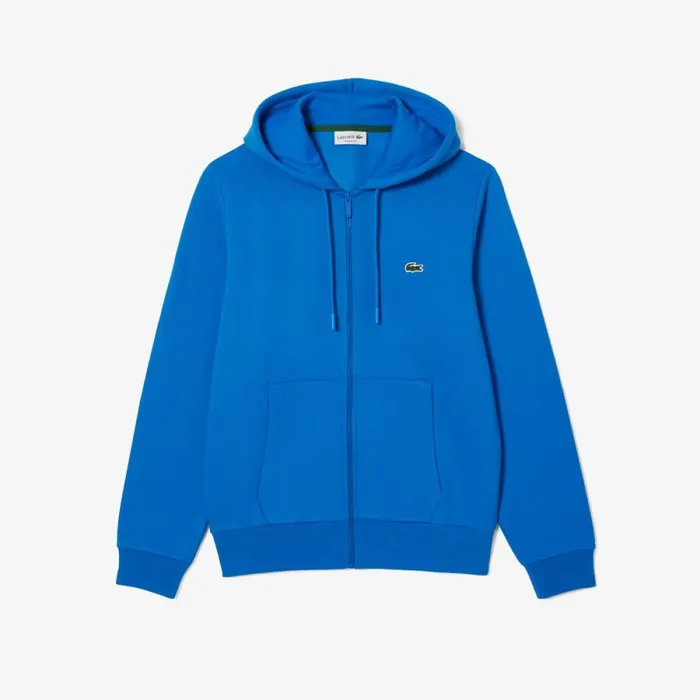 Sweaters and Sweatshirts Men Lacoste Men039s Fleece ZipUp Hoodie Blue Siy
