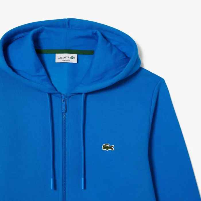 Sweaters and Sweatshirts Men Lacoste Men039s Fleece ZipUp Hoodie Blue Siy