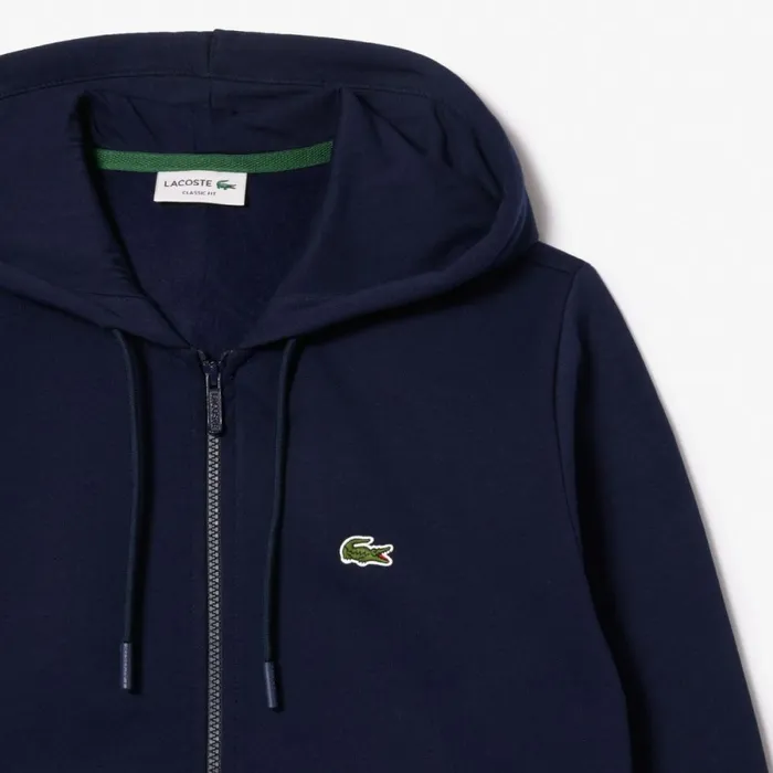 Sweaters and Sweatshirts Men Lacoste Men039s Fleece ZipUp Hoodie Navy Blue 166