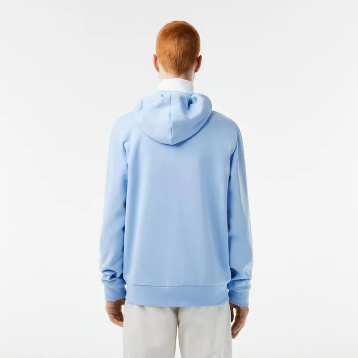 Sweaters and Sweatshirts Men Lacoste Men039s Fleece ZipUp Hoodie Pastel Blue Hbp