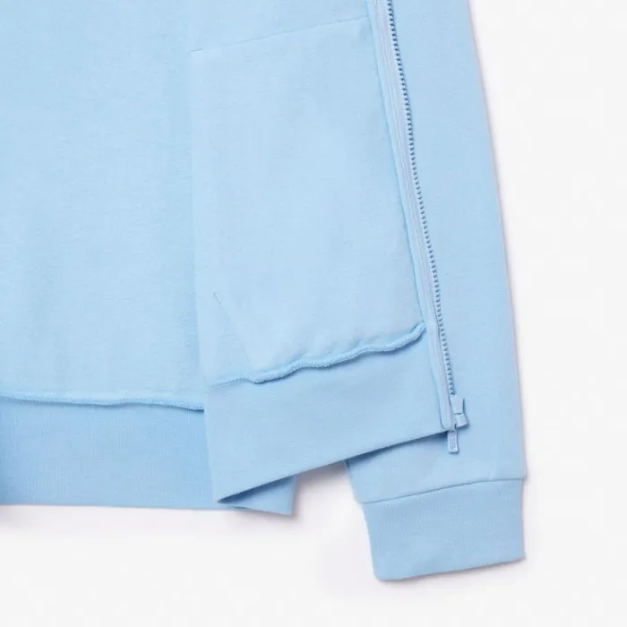 Sweaters and Sweatshirts Men Lacoste Men039s Fleece ZipUp Hoodie Pastel Blue Hbp