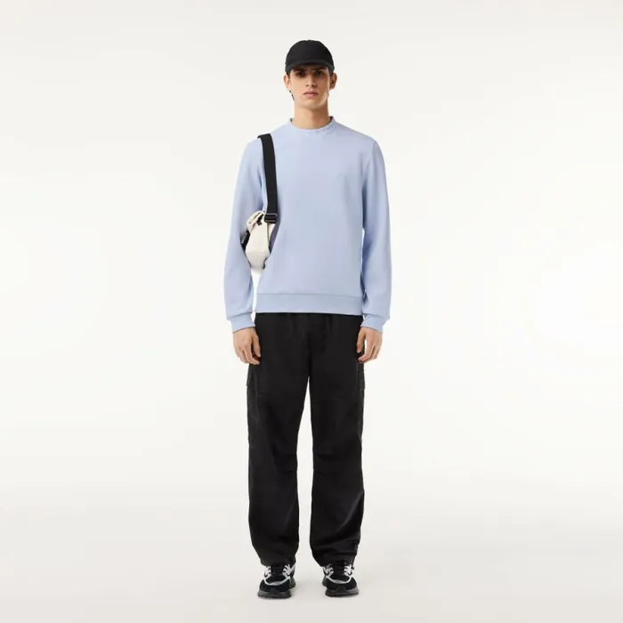 Sweaters and Sweatshirts Men Lacoste Men039s Logo Collar Double Face Sweatshirt Phoenix Blue J2g
