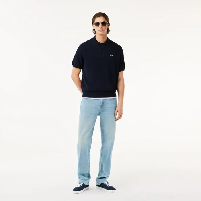 Sweaters and Sweatshirts Men Lacoste Men039s Organic Cotton Polo Sweater Navy Blue 423