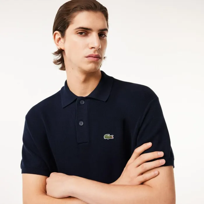 Sweaters and Sweatshirts Men Lacoste Men039s Organic Cotton Polo Sweater Navy Blue 423