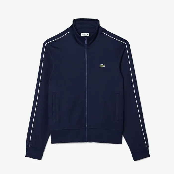 Sweaters and Sweatshirts Men Lacoste Men039s Paris Piqu Track Jacket Navy Blue 166