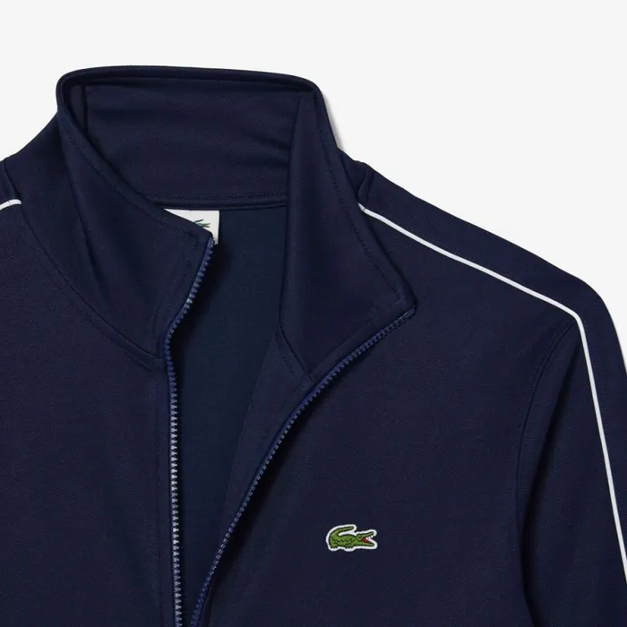 Sweaters and Sweatshirts Men Lacoste Men039s Paris Piqu Track Jacket Navy Blue 166