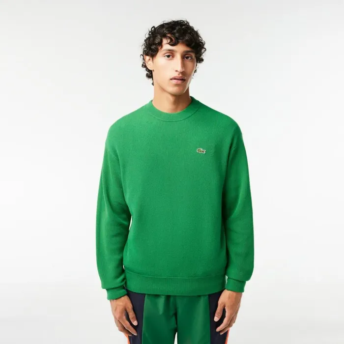 Sweaters and Sweatshirts Men Lacoste Men039s Relaxed Fit Crew Neck Wool Sweater Green Siw Sweaters and Sweatshirts Men Lacoste Men039s Relaxed Fit Crew Neck Wool Sweater Green Siw