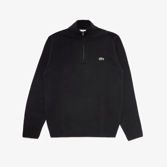 Sweaters and Sweatshirts Men Lacoste Mens HalfZip Wool Sweater Black 031
