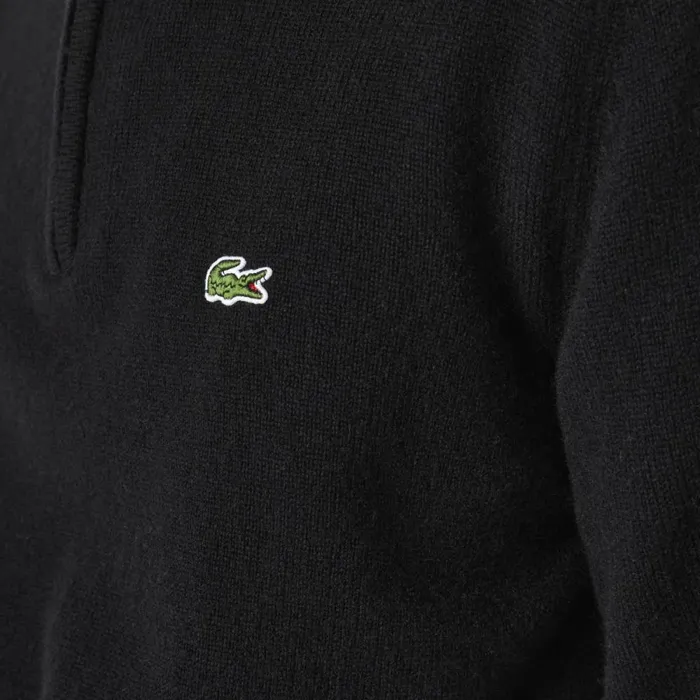 Sweaters and Sweatshirts Men Lacoste Mens HalfZip Wool Sweater Black 031