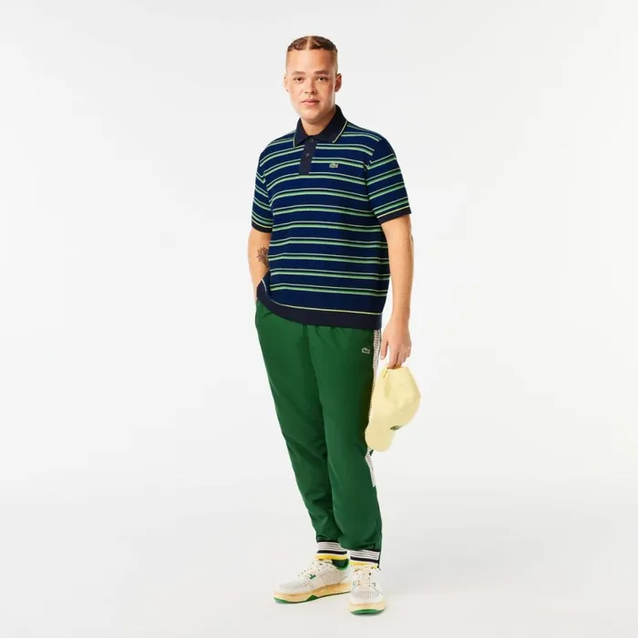 Sweaters and Sweatshirts Men Lacoste Mens Made In France Organic Cotton Striped Polo Blue Black White 7vq