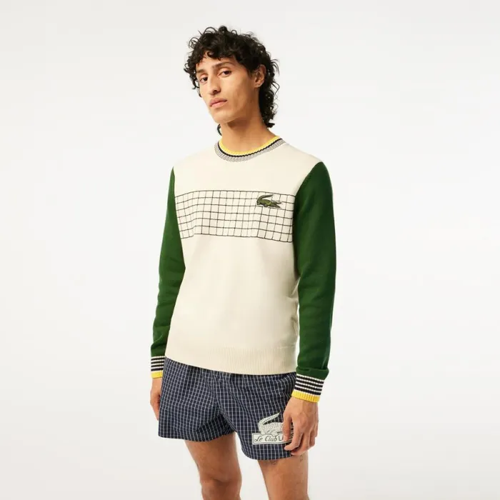 Sweaters and Sweatshirts Men Lacoste Mens Relaxed Fit Organic Cotton Sweater White Green Pt2 Sweaters and Sweatshirts Men Lacoste Mens Relaxed Fit Organic Cotton Sweater White Green Pt2