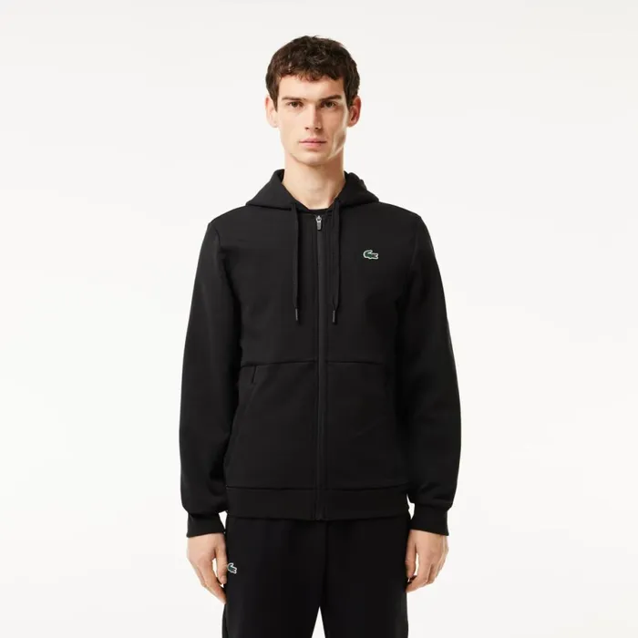 Sweaters and Sweatshirts Men Lacoste Mens Sport Mesh Panels Hoodie Black C31