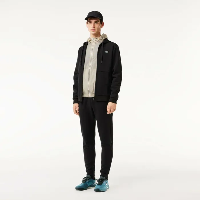 Sweaters and Sweatshirts Men Lacoste Mens Sport Mesh Panels Hoodie Black C31
