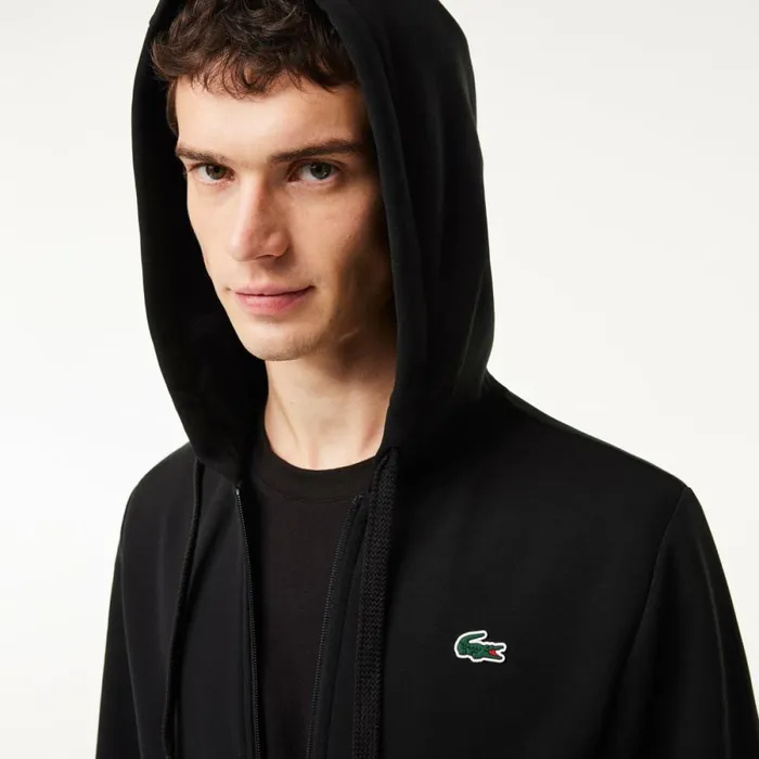 Sweaters and Sweatshirts Men Lacoste Mens Sport Mesh Panels Hoodie Black C31