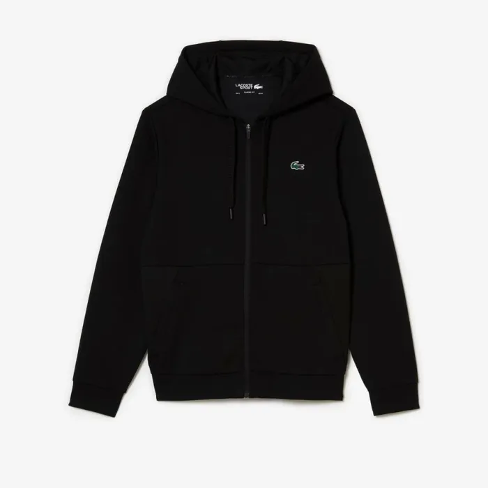 Sweaters and Sweatshirts Men Lacoste Mens Sport Mesh Panels Hoodie Black C31