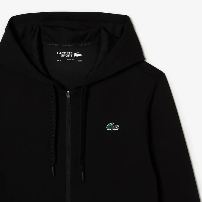 Sweaters and Sweatshirts Men Lacoste Mens Sport Mesh Panels Hoodie Black C31