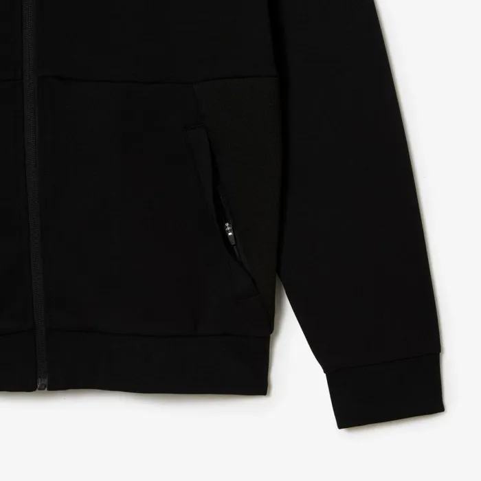 Sweaters and Sweatshirts Men Lacoste Mens Sport Mesh Panels Hoodie Black C31