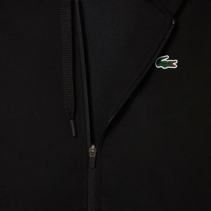 Sweaters and Sweatshirts Men Lacoste Mens Sport Mesh Panels Hoodie Black C31
