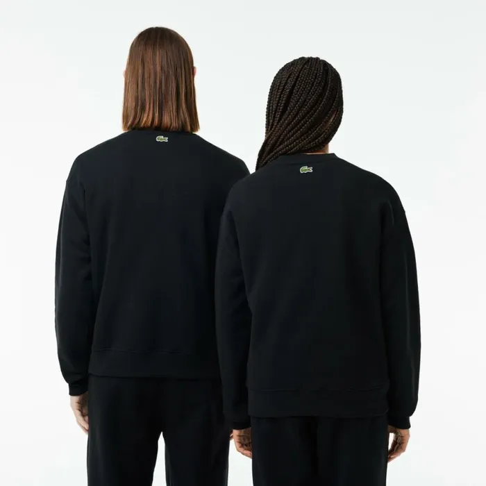 Sweaters and Sweatshirts Men Lacoste Unisex Loose Fit Crocodile Badge Sweatshirt Black 031