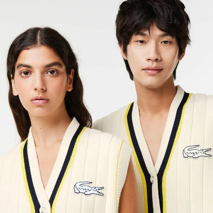Sweaters and Sweatshirts MenWomen Lacoste Lacoste X EleVen By Venus Oversized Sleeveless Cardigan White R1t