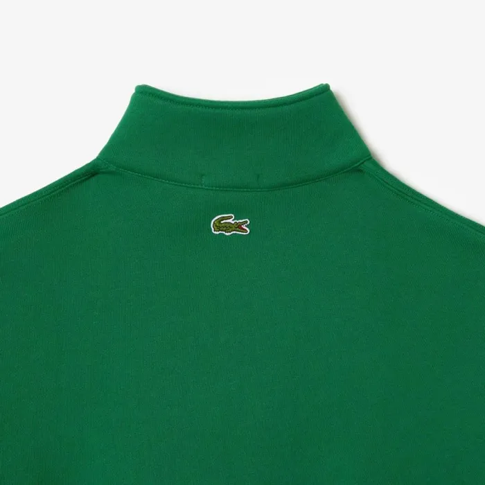 Sweaters and Sweatshirts MenWomen Lacoste Unisex Organic Cotton QuarterZip Sweatshirt Rocket Green Cnq