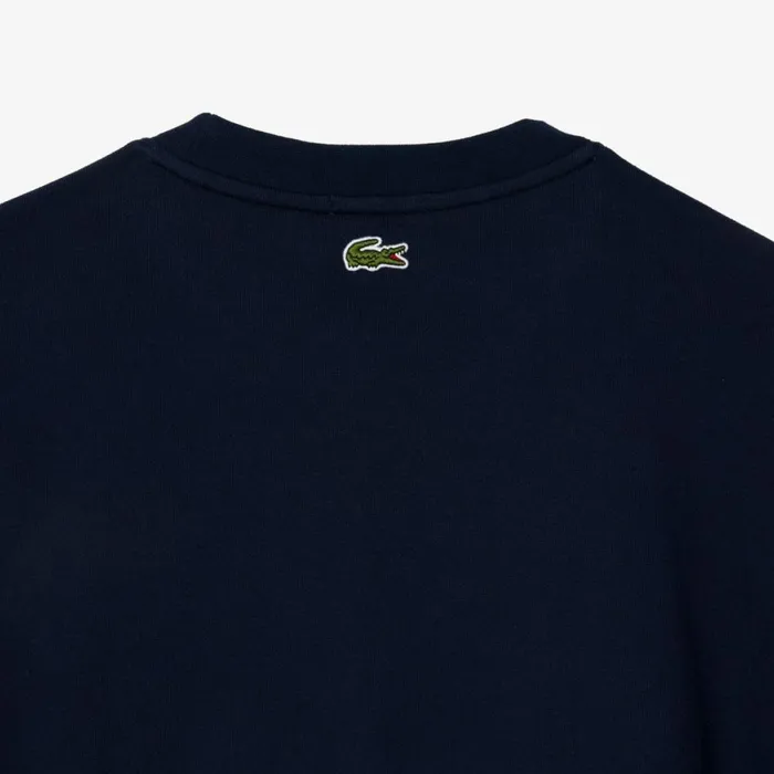 Sweaters and Sweatshirts MenWomen Lacoste Unisex Signature Print Sweatshirt Navy Blue 166
