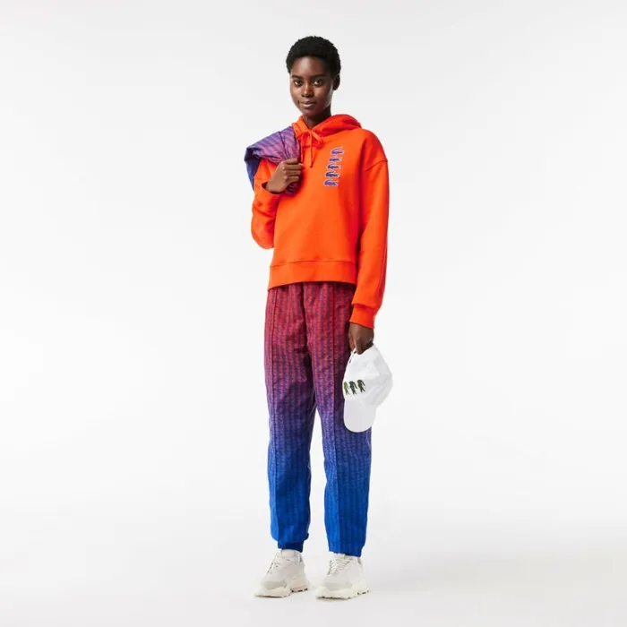 Sweaters and Sweatshirts Women Lacoste Women039s Iconic Croc Hoodie Sunrise Orange Sji