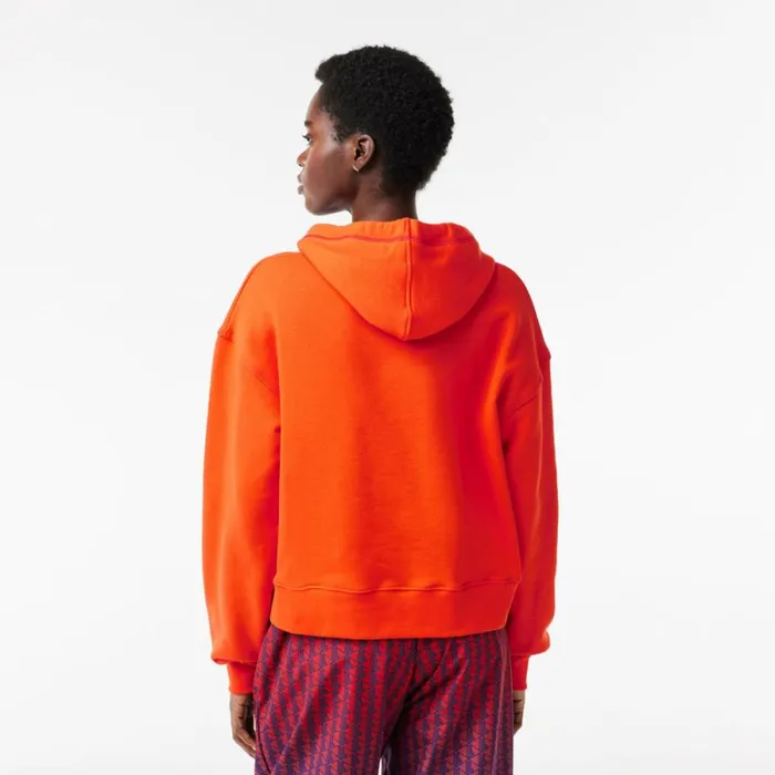 Sweaters and Sweatshirts Women Lacoste Women039s Iconic Croc Hoodie Sunrise Orange Sji