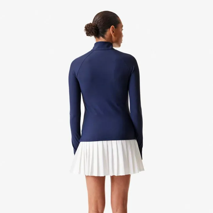 Sweaters and Sweatshirts Women Lacoste Women039s Lacoste X Bandier Pro Fleece QuarterZip Navy Blue 423