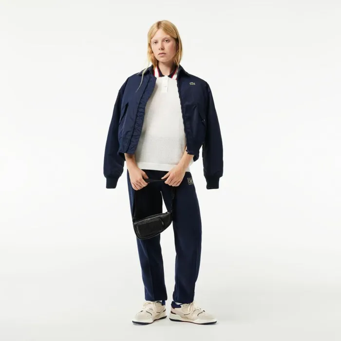 Sweaters and Sweatshirts Women Lacoste Women039s Short Sleeve Polo Neck Cotton Sweater White Navy Blue Red Qih