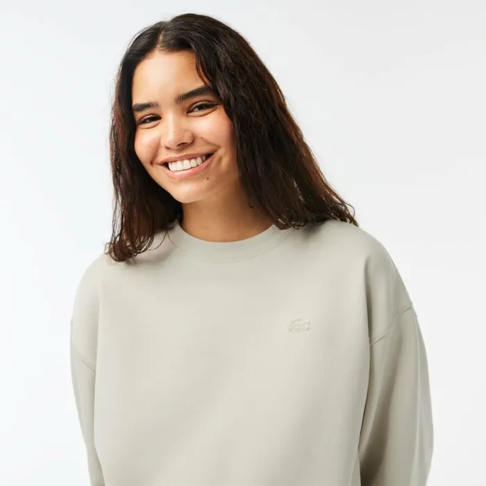 Sweaters and Sweatshirts Women Lacoste Womens Crew Neck Sweatshirt Grey Buq