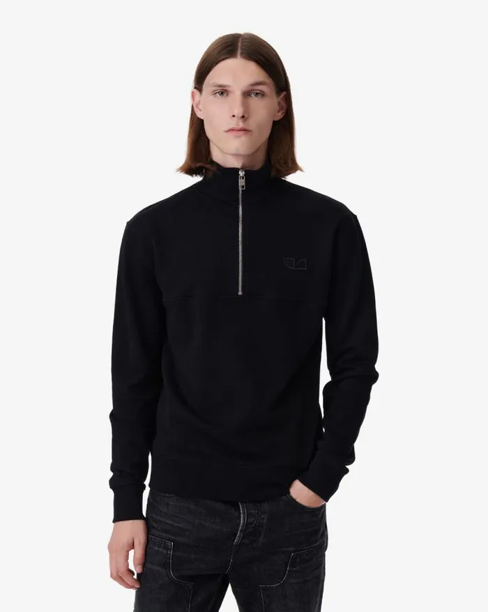 Sweaters Men IRO DEVONN SWEATSHIRT WITH ZIPUP NECKLINE