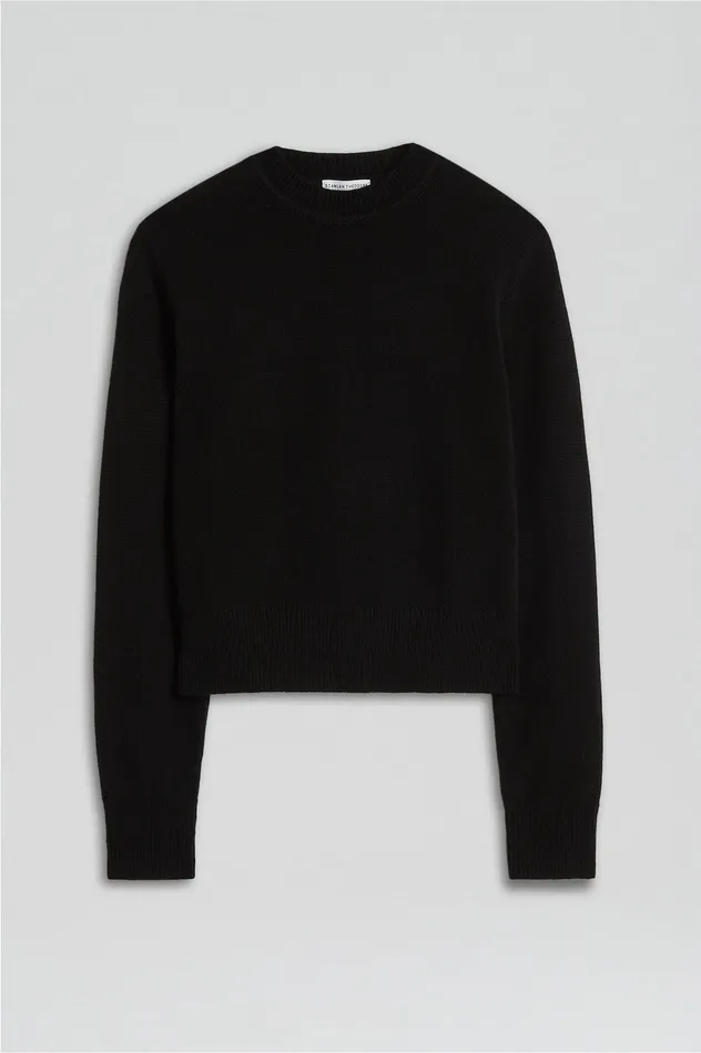 Sweaters Scanlan Theodore Women CASHMERE CREW SWEATER BLACK Sweaters Scanlan Theodore Women CASHMERE CREW SWEATER BLACK