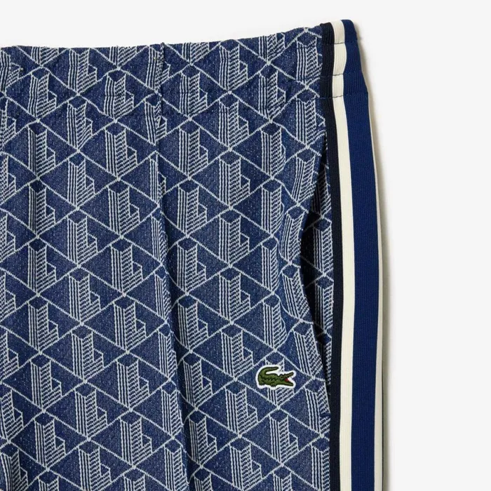 Sweatpants and Trousers Men Lacoste Men039s Jacquard Monogram Paris Sweatpants Navy Blue White Qie