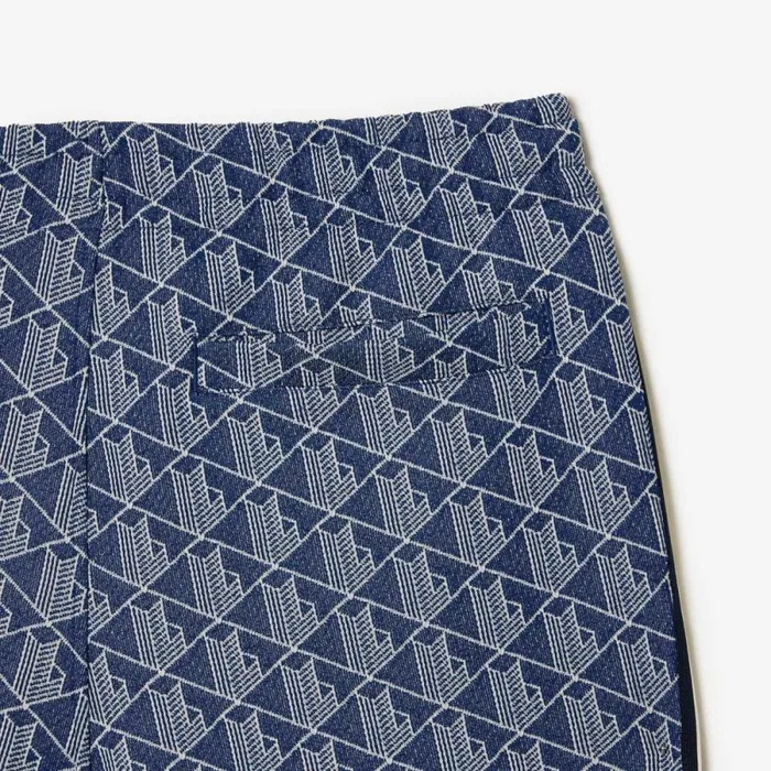 Sweatpants and Trousers Men Lacoste Men039s Jacquard Monogram Paris Sweatpants Navy Blue White Qie