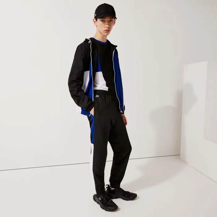 Sweatpants and Trousers Men Lacoste Men039s SPORT Colorblock Bands Joggers Black Blue White Black Aru