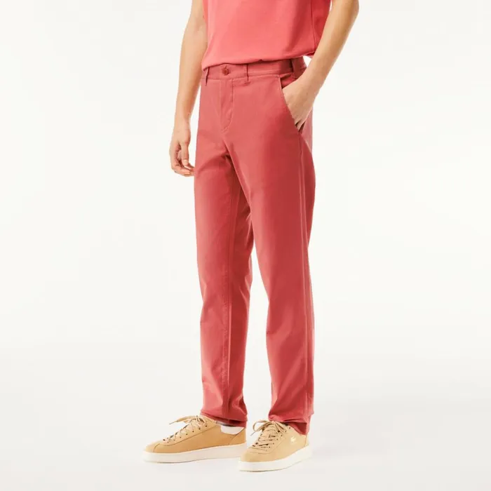 Sweatpants and Trousers Men Lacoste Men039s Stretch Cotton Slim Fit Pants Pink Zv9