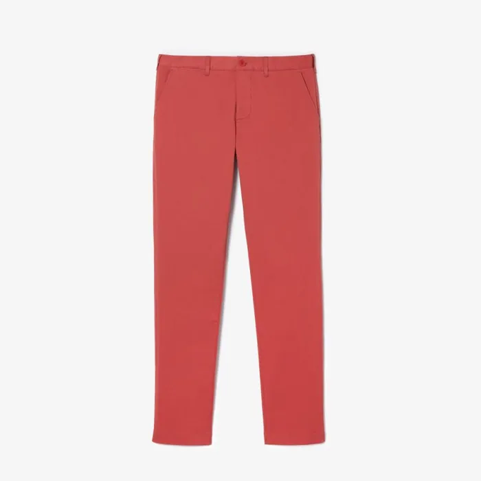 Sweatpants and Trousers Men Lacoste Men039s Stretch Cotton Slim Fit Pants Pink Zv9
