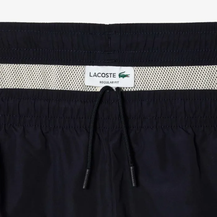 Sweatpants and Trousers Men Lacoste Men039s Waterproof Colorblock Sweatpants Navy Blue Brown White Rhi