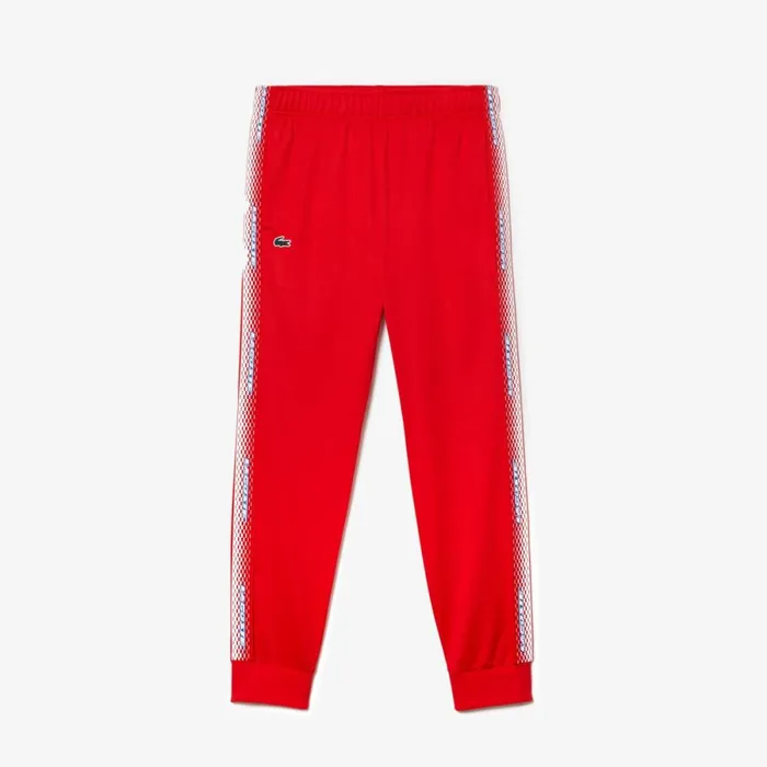 Sweatpants and Trousers Men Lacoste Mens Tennis AbrasionResistant Joggers Red S5h