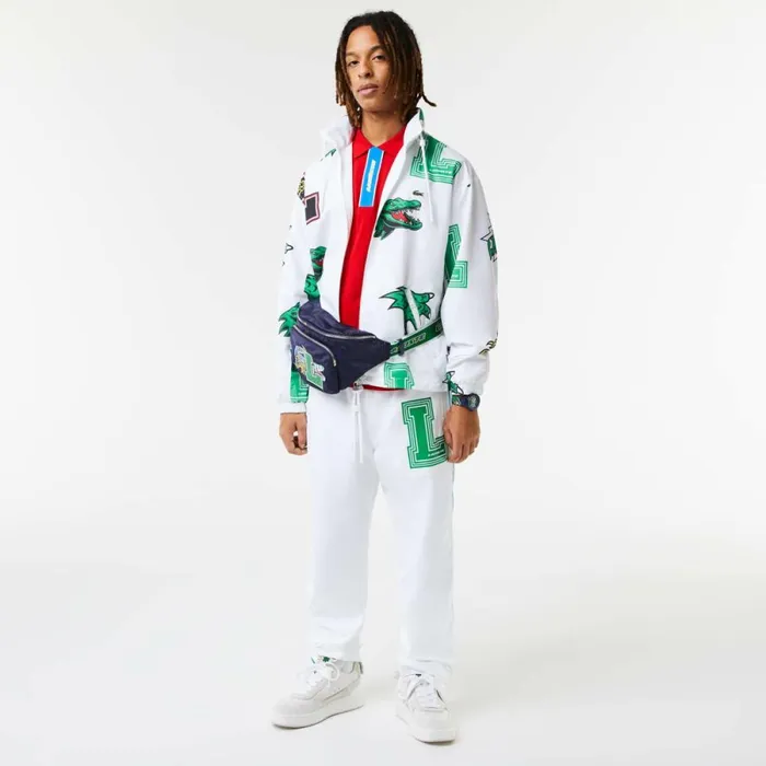 Sweatpants and Trousers MenWomen Lacoste Unisex WaterRepellent Joggers White Sbh