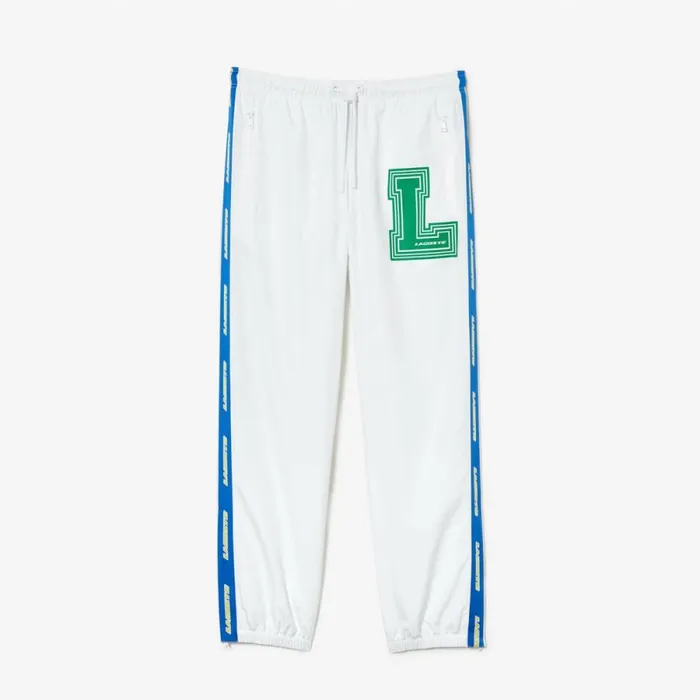 Sweatpants and Trousers MenWomen Lacoste Unisex WaterRepellent Joggers White Sbh