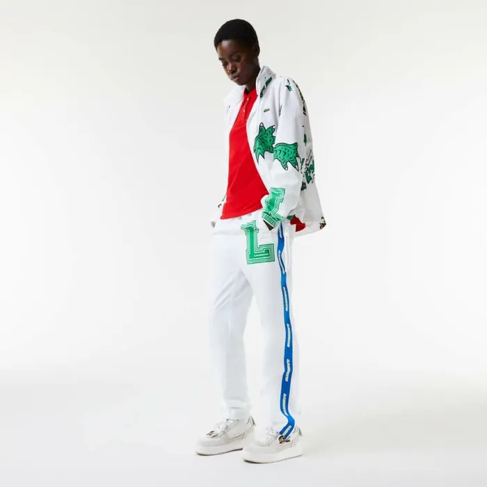 Sweatpants and Trousers MenWomen Lacoste Unisex WaterRepellent Joggers White Sbh